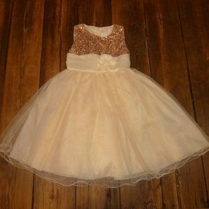 Princess Dress Sequin Bodice Sparkly Tulle Skirt Bow Sash Formal Pageant 9/10